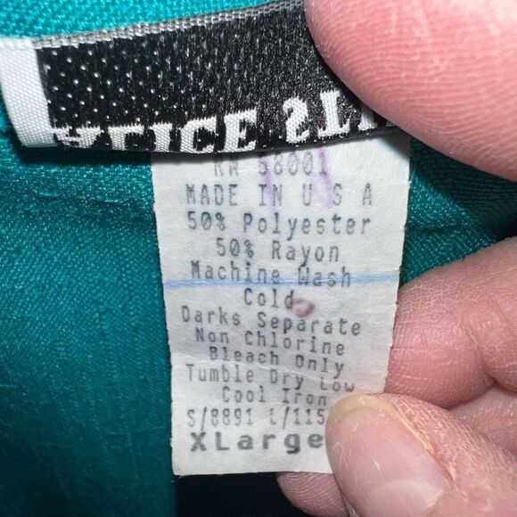 Vintage Alice Stuart One Button Blazer Jacket Women's size X-Large Green Office - Picture 7 of 12